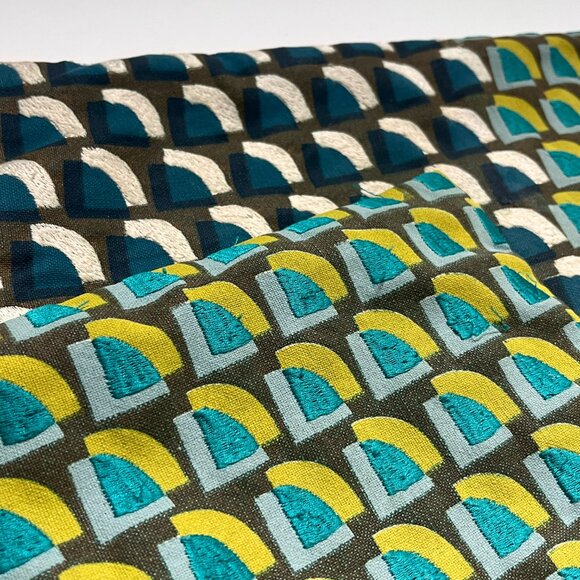 Set of 2: WEST ELM Avant Garde Pillow Cover, Blue/Yellow/Multi - Picture 10 of 12